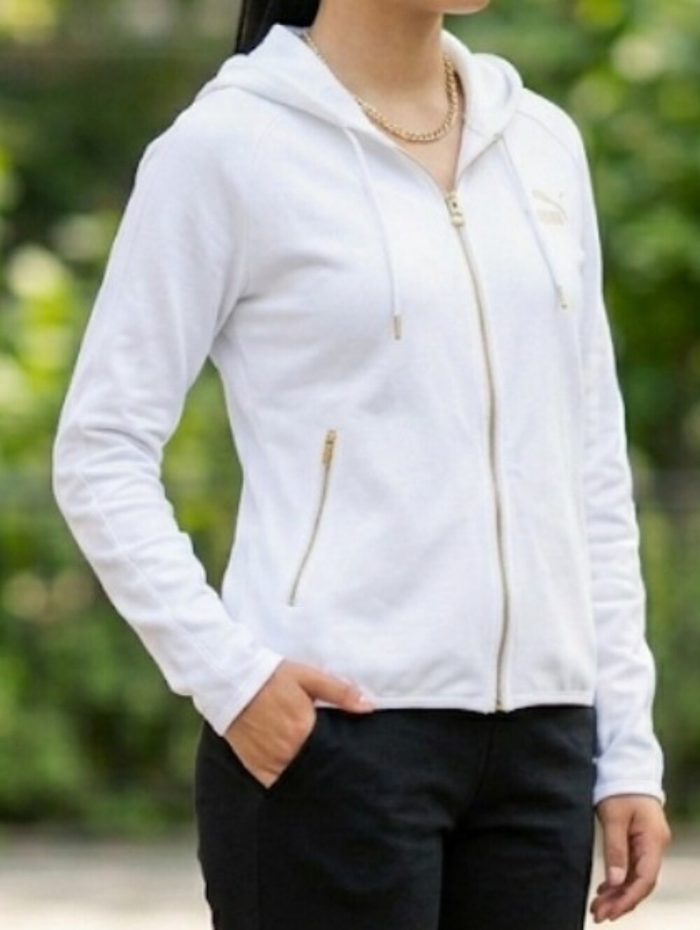 White Zip-Up Hoodie
